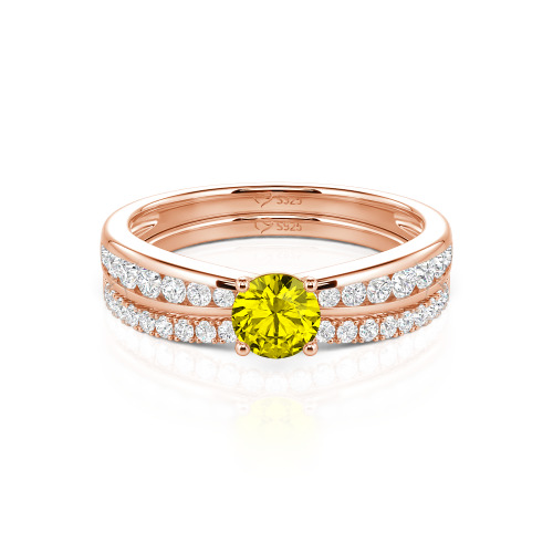 Jeulia Custom Round Cut Engagement Ring Set 2PCS