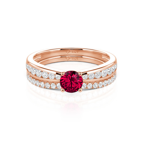 Jeulia Custom Round Cut Engagement Ring Set 2PCS