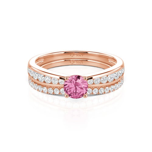 Jeulia Custom Round Cut Engagement Ring Set 2PCS