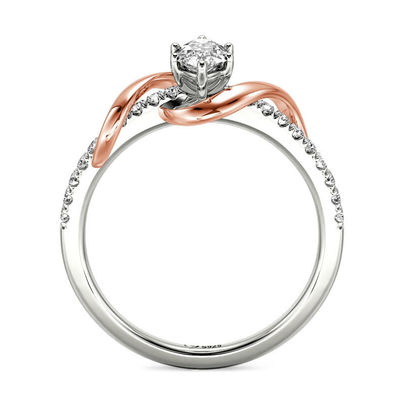 Jeulia Amore Marquise-Cut Engagement Ring Sterling Sliver