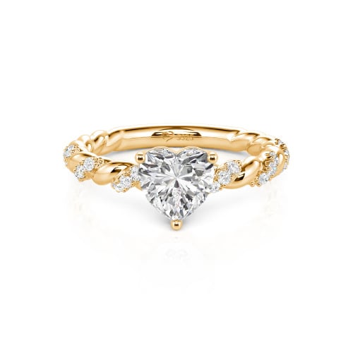 Jeulia Heart Engagement Ring Sterling Silver Twist Design