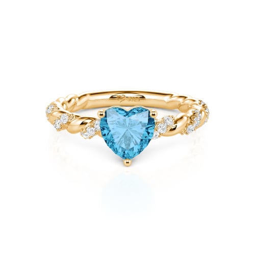 Jeulia Heart Engagement Ring Sterling Silver Twist Design