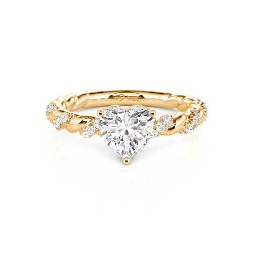 Jeulia Heart Engagement Ring Sterling Silver Twist Design
