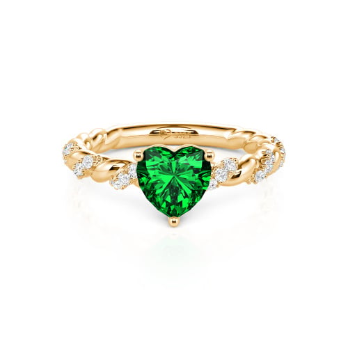 Jeulia Heart Engagement Ring Sterling Silver Twist Design