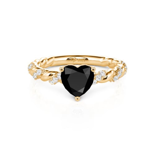 Jeulia Heart Engagement Ring Sterling Silver Twist Design