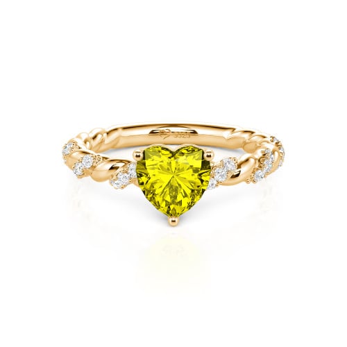 Jeulia Heart Engagement Ring Sterling Silver Twist Design