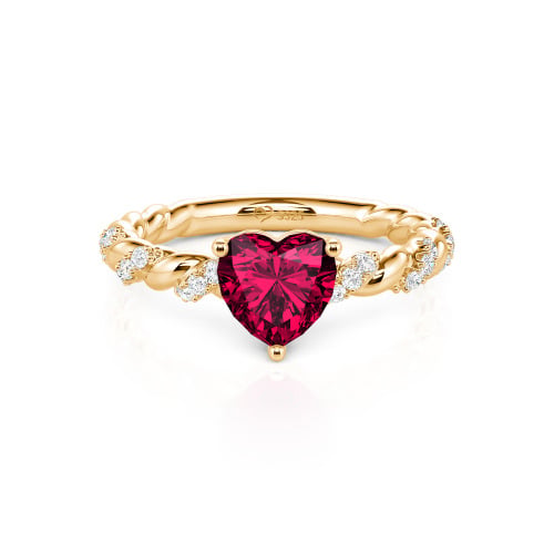 Jeulia Heart Engagement Ring Sterling Silver Twist Design