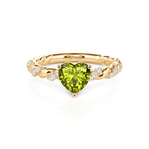 Jeulia Heart Engagement Ring Sterling Silver Twist Design