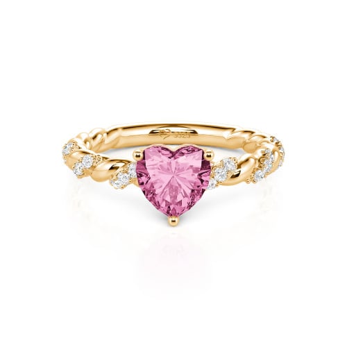 Jeulia Heart Engagement Ring Sterling Silver Twist Design