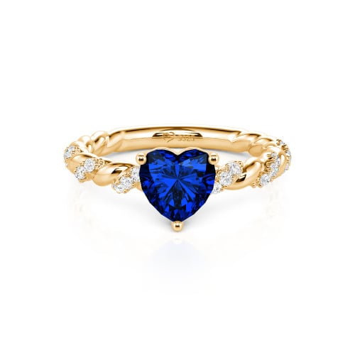 Jeulia Heart Engagement Ring Sterling Silver Twist Design