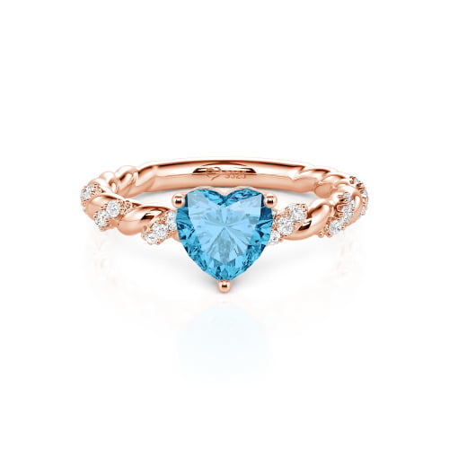 Jeulia Heart Engagement Ring Sterling Silver Twist Design