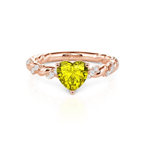 Jeulia Heart Engagement Ring Sterling Silver Twist Design