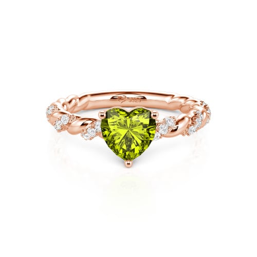 Jeulia Heart Engagement Ring Sterling Silver Twist Design