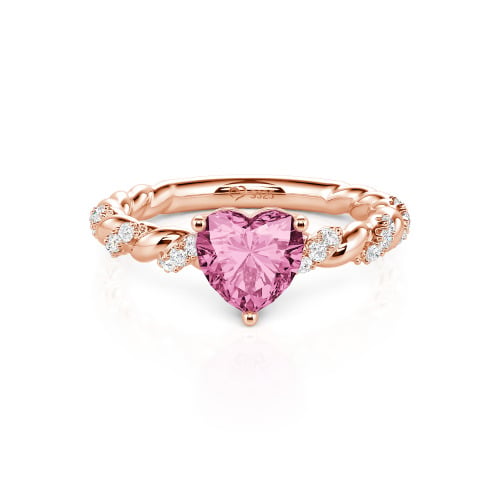 Jeulia Heart Engagement Ring Sterling Silver Twist Design