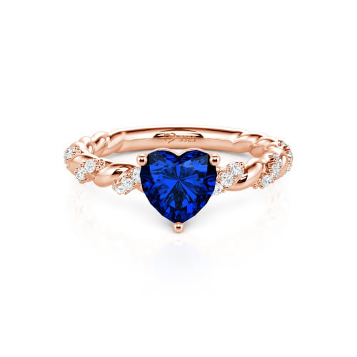 Jeulia Heart Engagement Ring Sterling Silver Twist Design