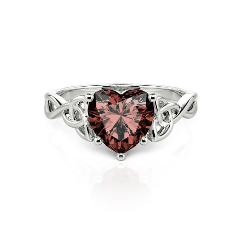 Jeulia Celtic Love Knot Heart Cut Sterling Silver Engagement Ring