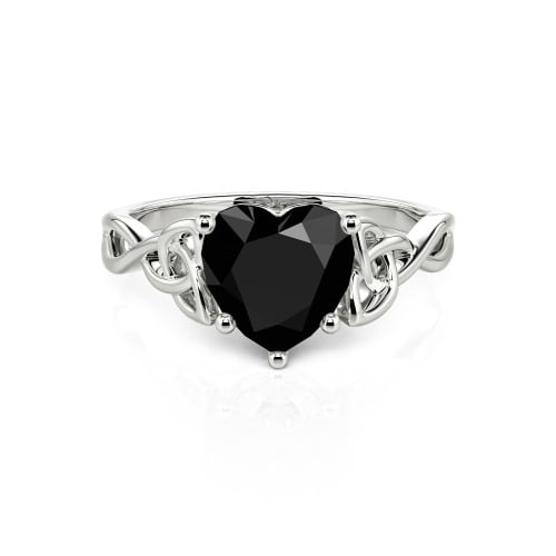 Jeulia Celtic Love Knot Heart Cut Sterling Silver Engagement Ring