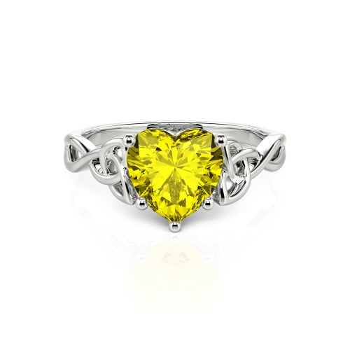Jeulia Celtic Love Knot Heart Cut Sterling Silver Engagement Ring