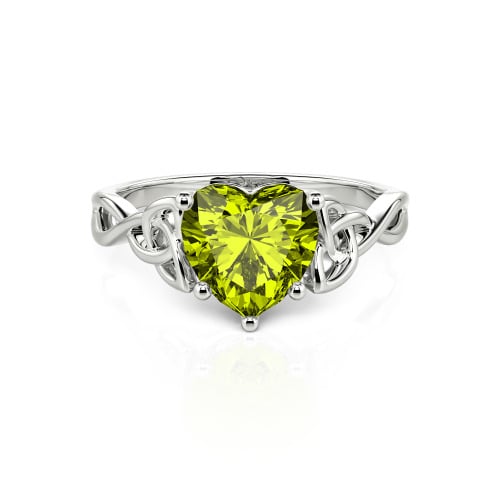 Jeulia Celtic Love Knot Heart Cut Sterling Silver Engagement Ring