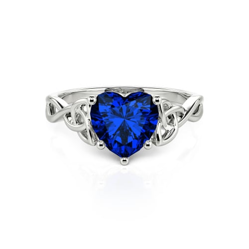 Jeulia Celtic Love Knot Heart Cut Sterling Silver Engagement Ring