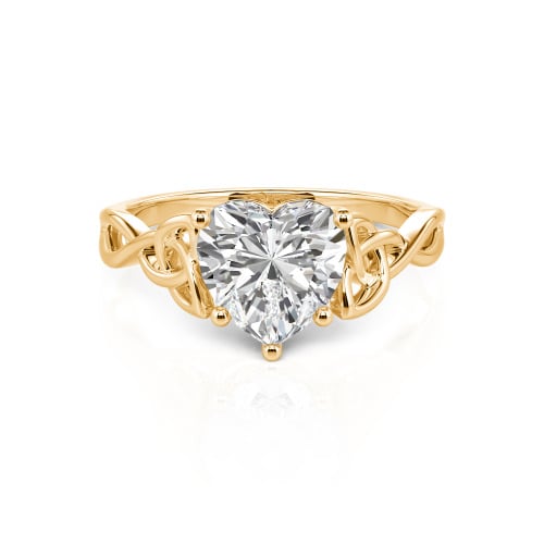 Jeulia Celtic Love Knot Heart Cut Sterling Silver Engagement Ring