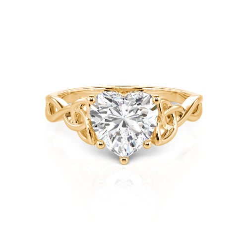 Jeulia Celtic Love Knot Heart Cut Sterling Silver Engagement Ring