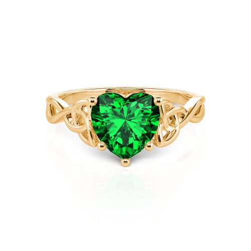 Jeulia Celtic Love Knot Heart Cut Sterling Silver Engagement Ring