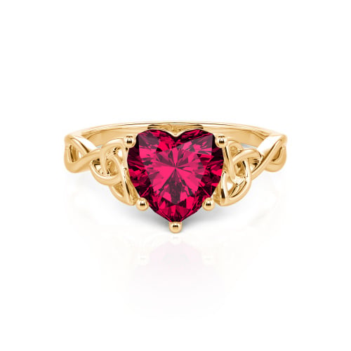 Jeulia Celtic Love Knot Heart Cut Sterling Silver Engagement Ring
