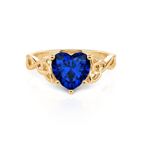 Jeulia Celtic Love Knot Heart Cut Sterling Silver Engagement Ring
