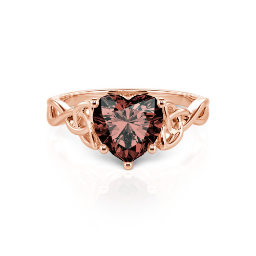 Jeulia Celtic Love Knot Heart Cut Sterling Silver Engagement Ring