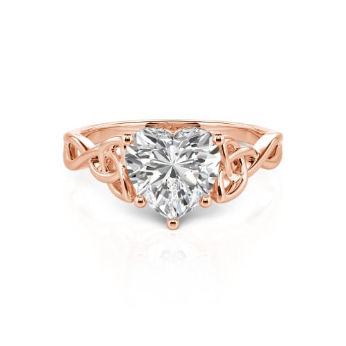 Jeulia Celtic Love Knot Heart Cut Sterling Silver Engagement Ring