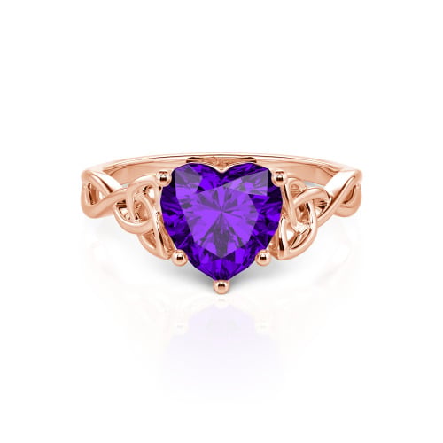 Jeulia Celtic Love Knot Heart Cut Sterling Silver Engagement Ring
