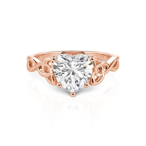 Jeulia Celtic Love Knot Heart Cut Sterling Silver Engagement Ring