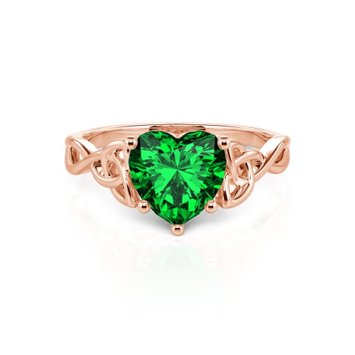 Jeulia Celtic Love Knot Heart Cut Sterling Silver Engagement Ring
