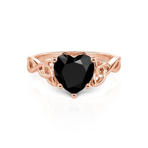 Jeulia Celtic Love Knot Heart Cut Sterling Silver Engagement Ring