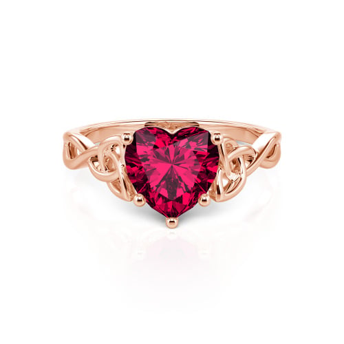 Jeulia Celtic Love Knot Heart Cut Sterling Silver Engagement Ring