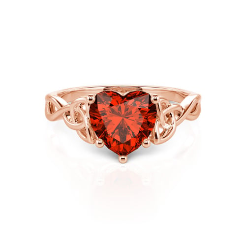 Jeulia Celtic Love Knot Heart Cut Sterling Silver Engagement Ring