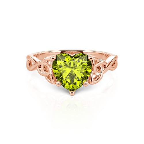 Jeulia Celtic Love Knot Heart Cut Sterling Silver Engagement Ring