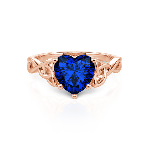 Jeulia Celtic Love Knot Heart Cut Sterling Silver Engagement Ring