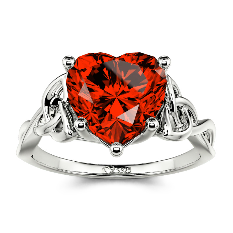 Anello Con Nodo Celtico - Cuore Incastonato Nell'infinito - Argento - Foto 7