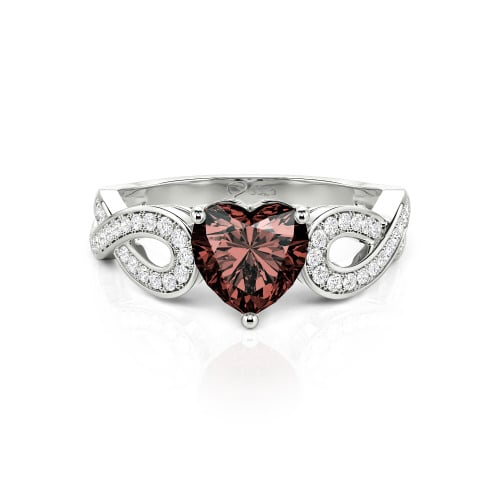 Jeulia Infinity Heart Cut Sterling Silver Ring