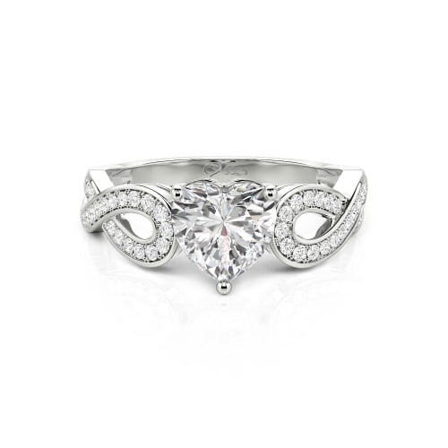 Jeulia Infinity Heart Cut Sterling Silver Ring