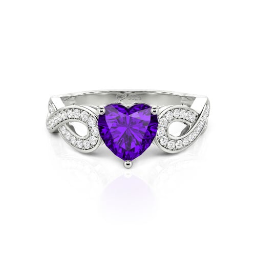Jeulia Infinity Heart Cut Sterling Silver Ring