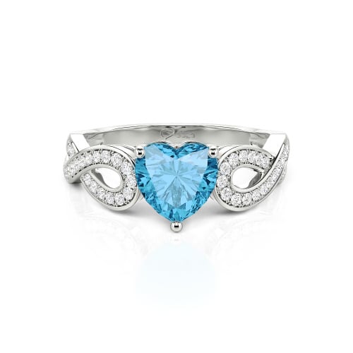 Jeulia Infinity Heart Cut Sterling Silver Ring