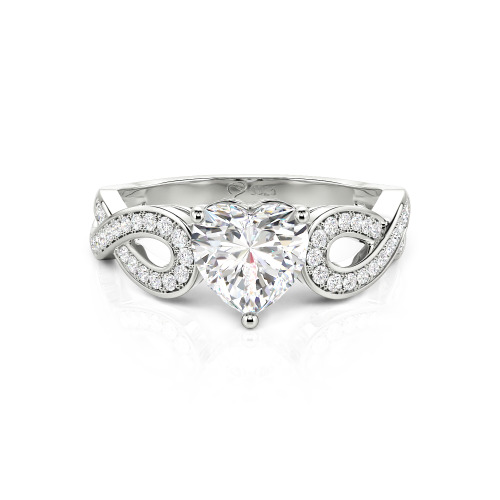 Jeulia Infinity Heart Cut Sterling Silver Ring
