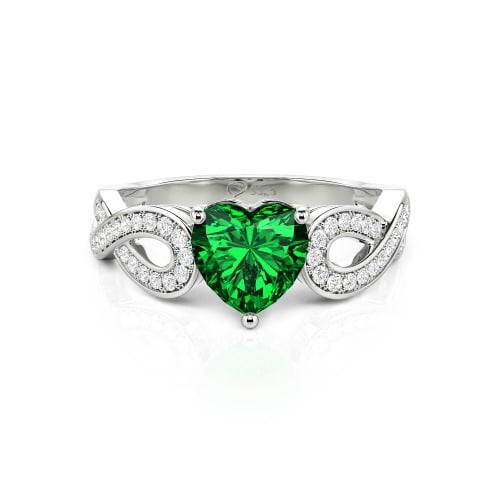 Jeulia Infinity Heart Cut Sterling Silver Ring