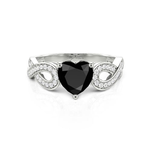 Jeulia Infinity Heart Cut Sterling Silver Ring