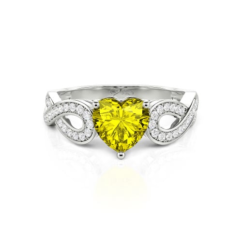 Jeulia Infinity Heart Cut Sterling Silver Ring