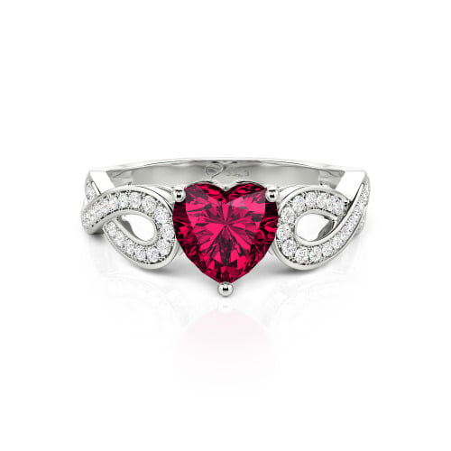 Jeulia Infinity Heart Cut Sterling Silver Ring