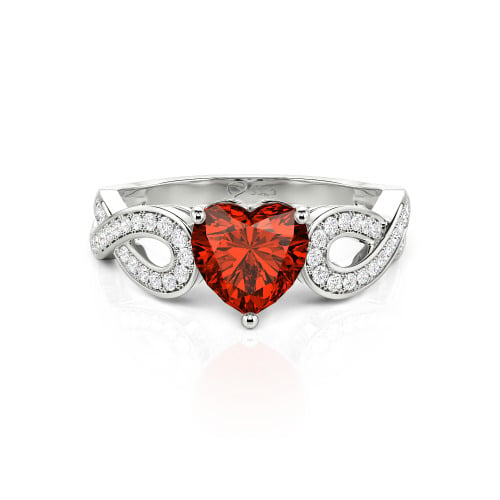 Jeulia Infinity Heart Cut Sterling Silver Ring